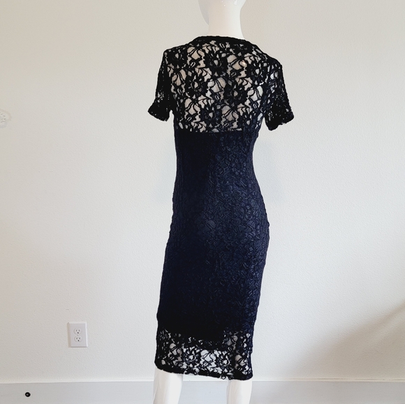 Zara Dresses & Skirts - NWOT Zara Short Sleeve Lace Overlay Back Spaghetti Strap Slip Midi Dress Sz M